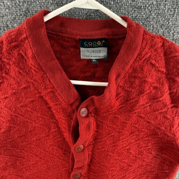 COOGI Women Pure New Wool Cardigan Sweater Red Buttons Pockets Knit Soft ~med - Picture 2 of 16